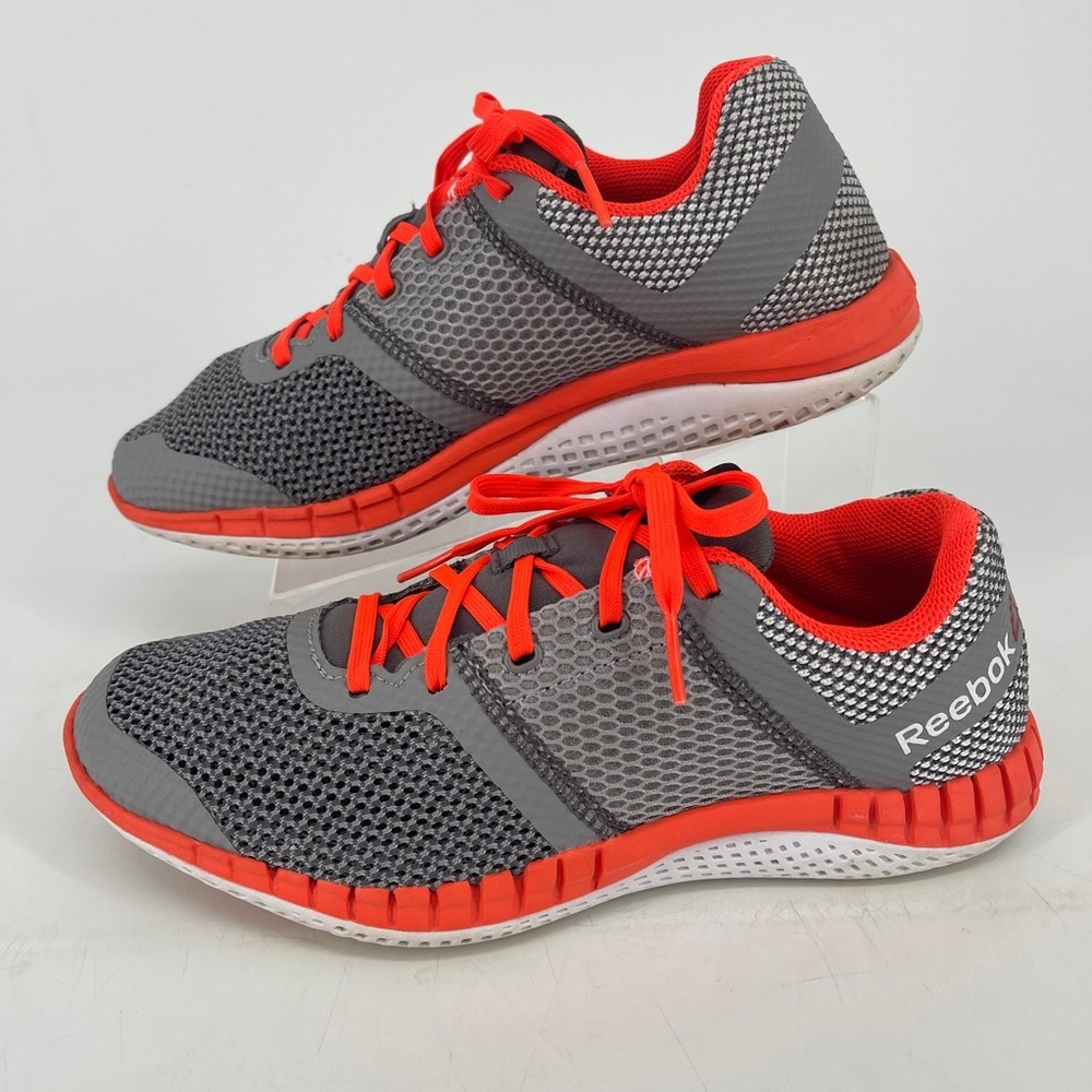Reebok  Running Jogging Shoes MENS AQ9667 Gray Orange Low Top Lace Up SIZE 6 - Picture 2 of 8